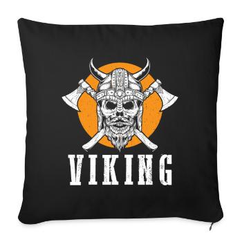 Viking Warrior Skull Axe Valhalla Warriors Myt - Housse de coussin décorative 45 x 45 cm - noir - Devant