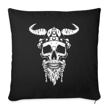 Skull Viking Norse Warrior Valhalla War - Sofa pillowcase 17,3'' x 17,3'' (45 x 45 cm) - black - Front