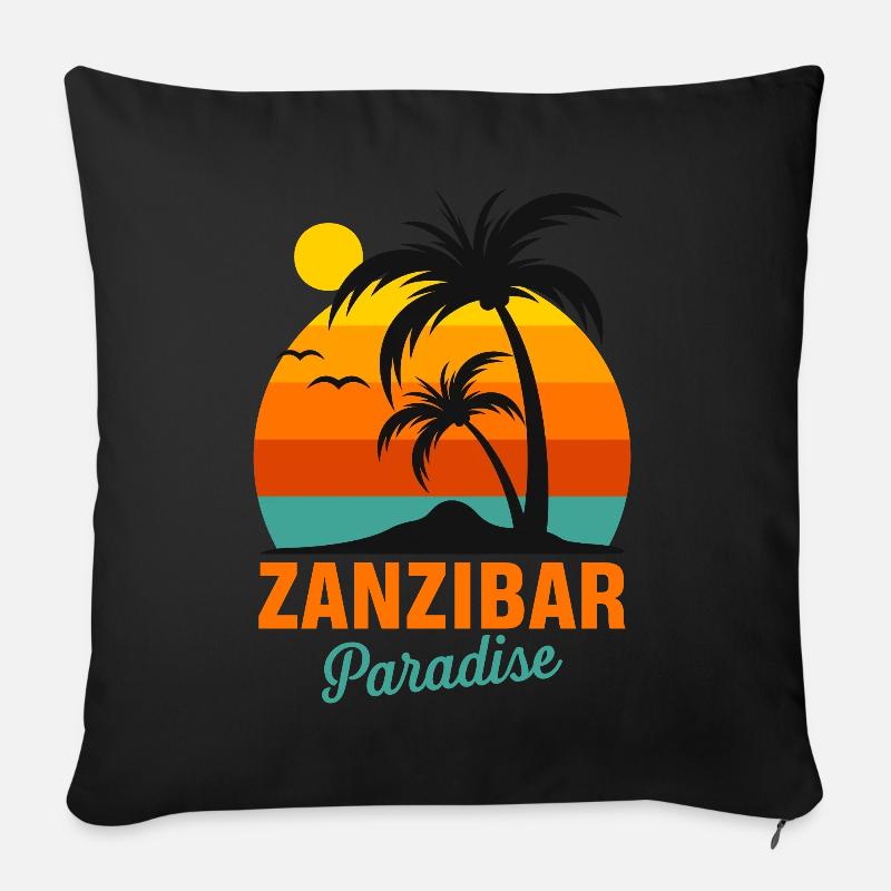 Zanzibar Palm Beach Tansania Paradies Surfen Afrik - Sofakissenbezug 45 x 45 cm - Schwarz