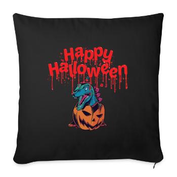 Dinosaur Pumpkin Happy Halloween T-Rex Horrorkos - Sofa pillowcase 17,3'' x 17,3'' (45 x 45 cm) - black - Front