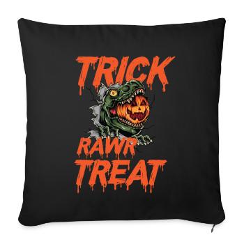 T-Rex Halloween Citrouille Drôle Horreur Costume Dino - Housse de coussin décorative 45 x 45 cm - noir - Devant