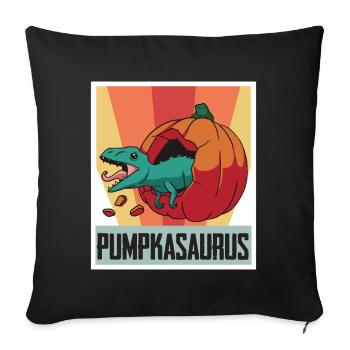 Funny Halloween Pumpkasaurus Baby Dino Horrorko - Sofa pillowcase 17,3'' x 17,3'' (45 x 45 cm) - black - Front