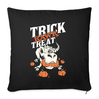 Skelett T-Rex Halloween Gruseliger Dino Horror Din - Sofakissenbezug 45 x 45 cm - Schwarz - Vorne