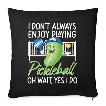 Pickleball Pickle que je ne fais pas toujours - Housse de coussin décorative 45 x 45 cm - noir - Devant