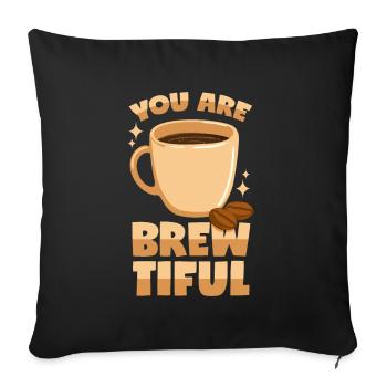Barista - Beautifully brewed coffee - Sofa pillowcase 17,3'' x 17,3'' (45 x 45 cm) - black - Front