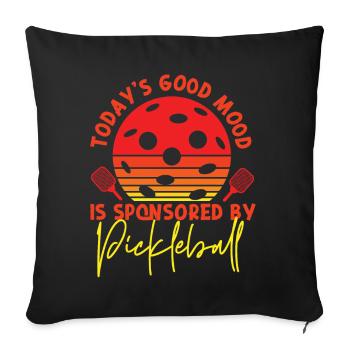 Pickleball Retro Today's Good Mood - Sofakissenbezug 45 x 45 cm - Schwarz - Vorne