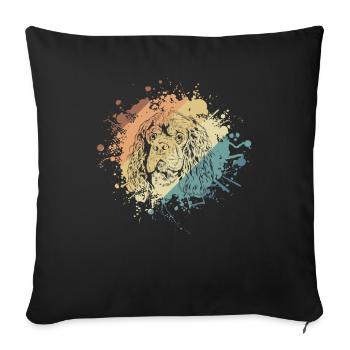 American cocker spaniel pet - Sofa pillowcase 17,3'' x 17,3'' (45 x 45 cm) - black - Front
