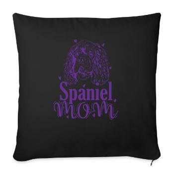 Spaniel Mom Dog Cocker Spaniel Pet - Sofa pillowcase 17,3'' x 17,3'' (45 x 45 cm) - black - Front
