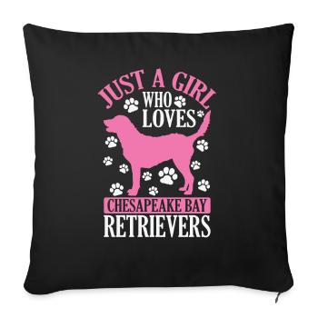 Juste une fille qui aime les Chesapeake Bay Retrievers - Housse de coussin décorative 45 x 45 cm - noir - Devant
