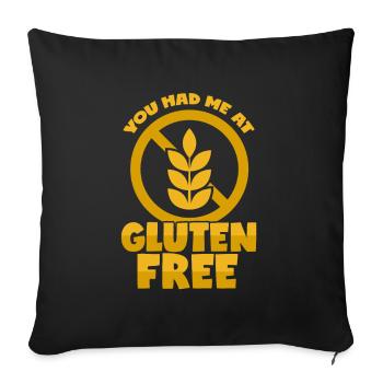 Glutenfrei - Sofakissenbezug 45 x 45 cm - Schwarz - Vorne