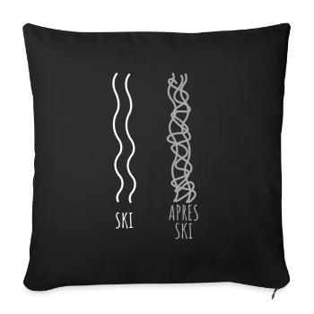 Ski Funny Après Ski party - Housse de coussin décorative 45 x 45 cm - noir - Devant