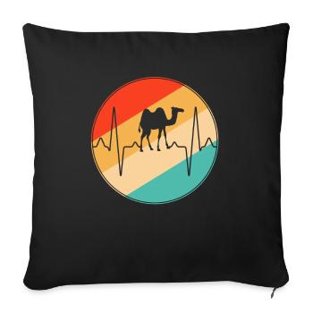 Camel Retro Heartbeat - Sofa pillowcase 17,3'' x 17,3'' (45 x 45 cm) - black - Front