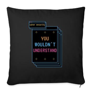 Cybersécurité - Informaticien de sécurité informatique - Housse de coussin décorative 45 x 45 cm - noir - Devant
