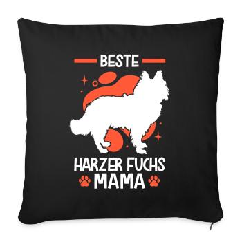 Beste Harzer Fuchs Mama Hütehund - Sofakissenbezug 45 x 45 cm - Schwarz - Vorne