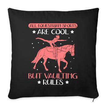 Vaulting Equestrian Sport Equestrian Sports Horse Gift - Sofa pillowcase 17,3'' x 17,3'' (45 x 45 cm) - black - Front