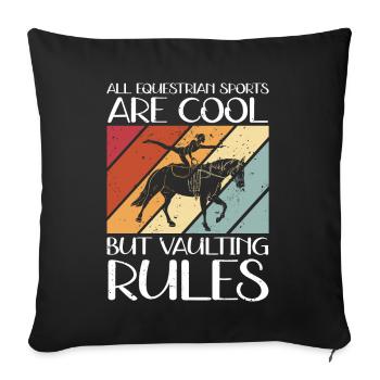 Vaulting Horses Equestrian Sport Equestrian Gift - Sofa pillowcase 17,3'' x 17,3'' (45 x 45 cm) - black - Front