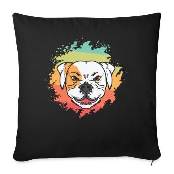 Bad Bulldog Facial Expression Pet - Sofa pillowcase 17,3'' x 17,3'' (45 x 45 cm) - black - Front