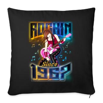 Rockin Since 1967 Rock Music Fan 55th Birthday - Sofa pillowcase 17,3'' x 17,3'' (45 x 45 cm) - black - Front