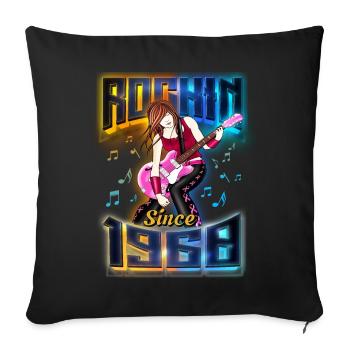 Rockin Since 1960 Rockmusik Fan 62. Geburtstag - Sofakissenbezug 45 x 45 cm - Schwarz - Vorne