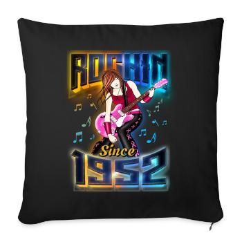 Rockin Since 1952 Rock Music Fan 70th Birthday - Sofa pillowcase 17,3'' x 17,3'' (45 x 45 cm) - black - Front