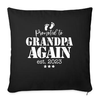 Encore Grand Père En 2023 Annonce Grossesse - Housse de coussin décorative 45 x 45 cm - noir - Devant