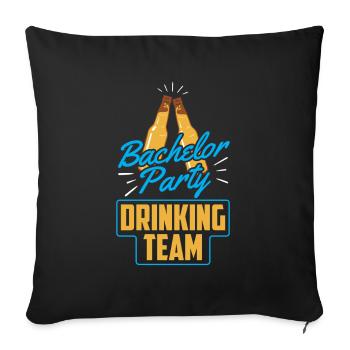 Enterrement de vie de garçon Équipe de consommation d’alcool Bride - Housse de coussin décorative 45 x 45 cm - noir - Devant