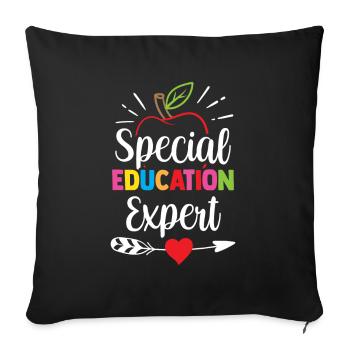 Expert in Special Education Special Education Teacher - Sofa pillowcase 17,3'' x 17,3'' (45 x 45 cm) - black - Front