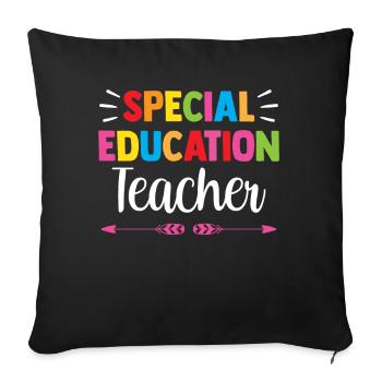 Teacher of Special Education Special Education Profession - Sofa pillowcase 17,3'' x 17,3'' (45 x 45 cm) - black - Front