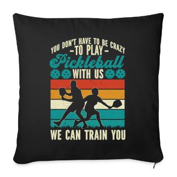 Pickleball Retro Vintage que vous ne faites pas - Housse de coussin décorative 45 x 45 cm - noir - Devant