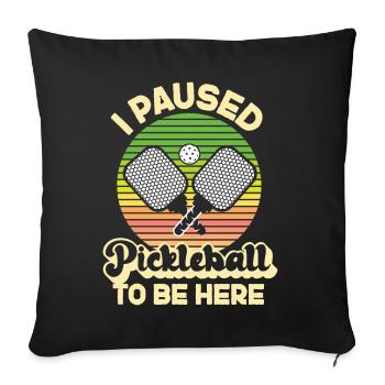 Pickleball Retro J’ai fait une pause - Housse de coussin décorative 45 x 45 cm - noir - Devant
