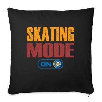 Mode de patinage rétro sur le skateboarder garçons filles - Housse de coussin décorative 45 x 45 cm - noir - Devant