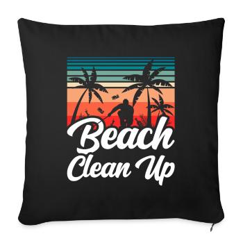 Beach Cleanup Beaches Beach Beach Clean Up - Sofa pillowcase 17,3'' x 17,3'' (45 x 45 cm) - black - Front