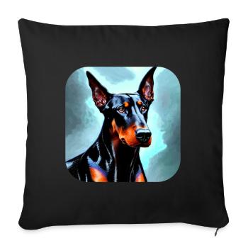Doberman - Housse de coussin décorative 45 x 45 cm - noir - Devant