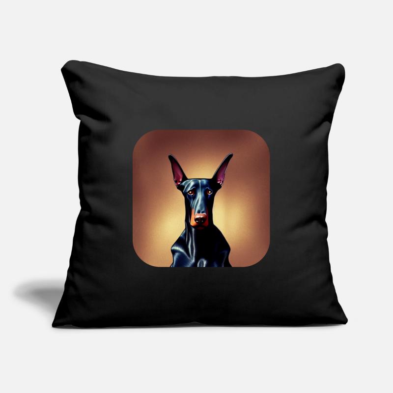 Doberman Housse de coussin décorative 45 x 45 cm