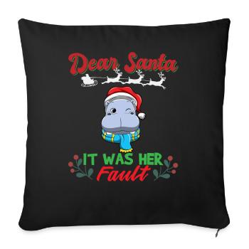 Cher Père Noël, c’était de sa faute si ses frères et sœurs correspondaient à Noël - Housse de coussin décorative 45 x 45 cm - noir - Devant