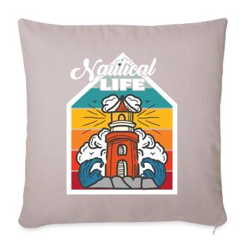 Nautical Lighthouse Captain Anchor Ship Ocean - Sofa pillowcase 17,3'' x 17,3'' (45 x 45 cm) - light taupe - Front