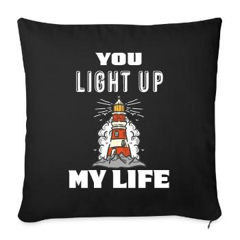 Phare Hope Ancre Mer Océan Capitaine Nauti - Housse de coussin décorative 45 x 45 cm - noir - Devant