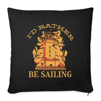 Lighthouse Vitamin Sea Sailor Anchor Ocean Liner - Sofa pillowcase 17,3'' x 17,3'' (45 x 45 cm) - black - Front