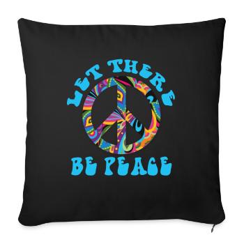 Signe de paix amour liberté paix hippie et - Housse de coussin décorative 45 x 45 cm - noir - Devant