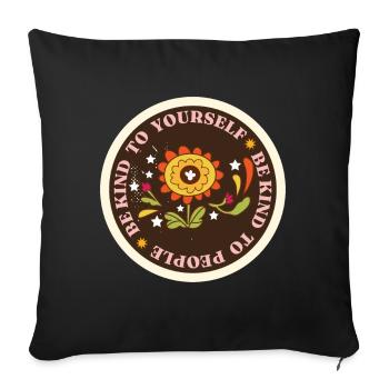Peace Sign Give Peace a Chance Hippie - Sofa pillowcase 17,3'' x 17,3'' (45 x 45 cm) - black - Front