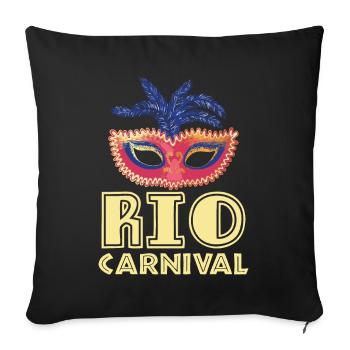 Rio Carnival Rio de Janeiro Carnival Mask Brasili - Sofa pillowcase 17,3'' x 17,3'' (45 x 45 cm) - black - Front