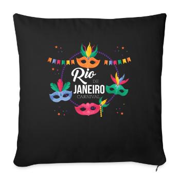 Rio Carnival Rio de Janeiro in Brazil Carnivals - Sofa pillowcase 17,3'' x 17,3'' (45 x 45 cm) - black - Front
