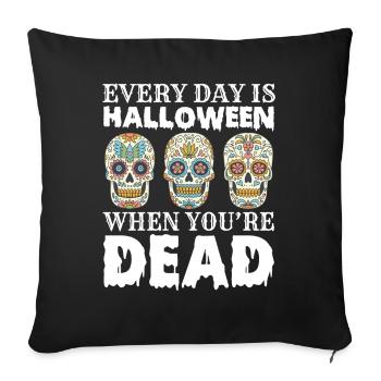 Crâne de sucre Dia de Los Muertos Crâne - Housse de coussin décorative 45 x 45 cm - noir - Devant