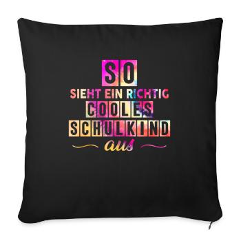 Voici à quoi ressemble un écolier vraiment cool - Housse de coussin décorative 45 x 45 cm - noir - Devant