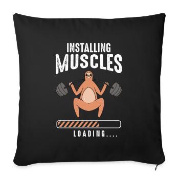 Installation de la charge musculaire - Housse de coussin décorative 45 x 45 cm - noir - Devant