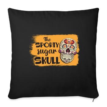 Sugar Skull Skull Death Day of the Dead - Sofa pillowcase 17,3'' x 17,3'' (45 x 45 cm) - black - Front