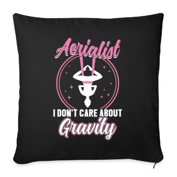 Je ne me soucie pas de la gravité - Aerialist - Housse de coussin décorative 45 x 45 cm - noir - Devant