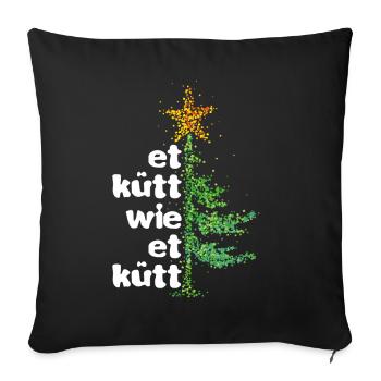 Et Kütt wie et kütt Kölsch Köln Christmas tree - Sofa pillowcase 17,3'' x 17,3'' (45 x 45 cm) - black - Front