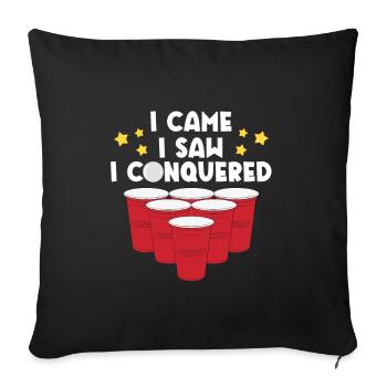 Je suis venu J’ai vu que j’ai vaincu - Housse de coussin décorative 45 x 45 cm - noir - Devant