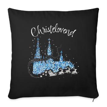 Cologne Cathedral Fastelovend Colonia Cologne Christmas Days - Sofa pillowcase 17,3'' x 17,3'' (45 x 45 cm) - black - Front